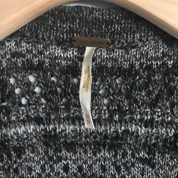 FREE PEOPLE Black & White Button Cardigan Sweater - Picture 6 of 7